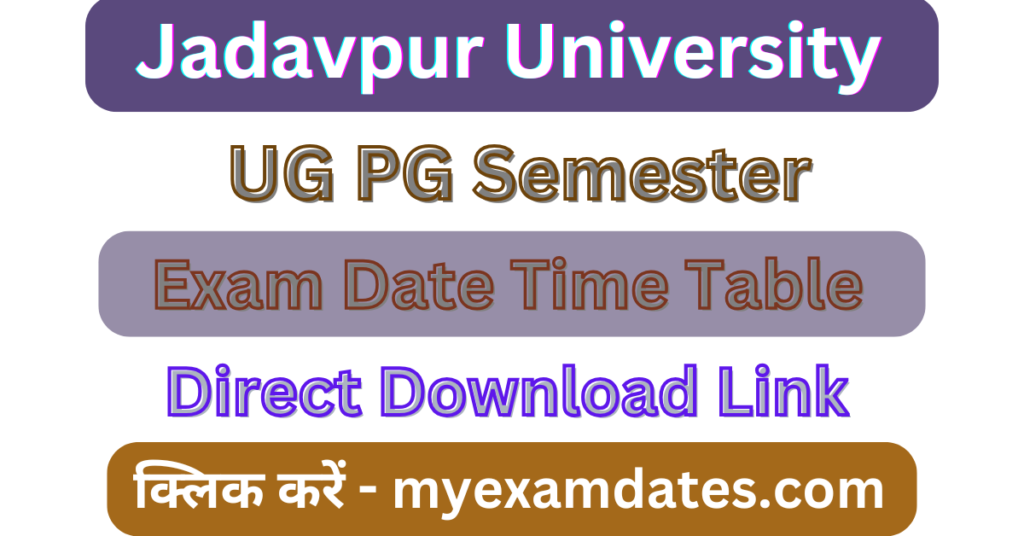 Jadavpur University Exam Date