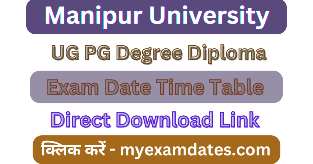 Manipur University Exam Time Table 2025 