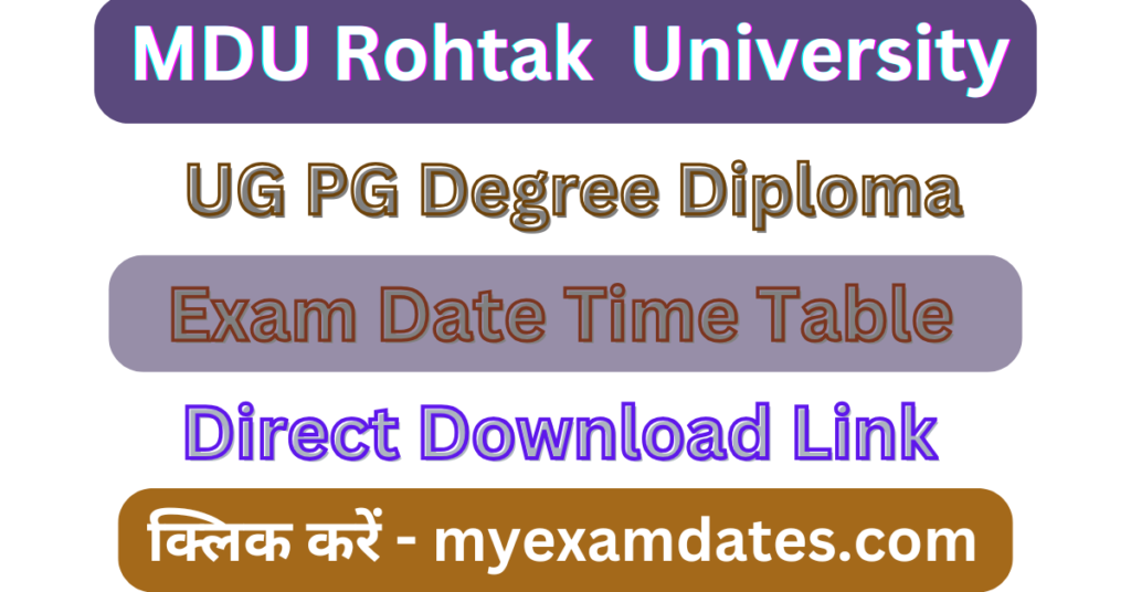 MDU Rohtak Date Sheet