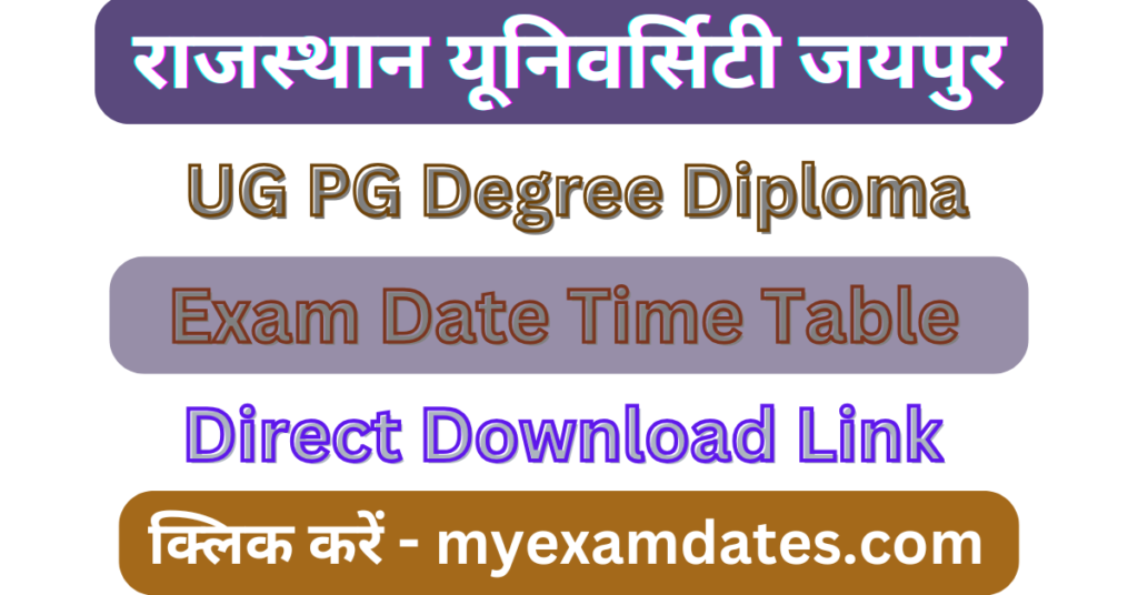 Rajasthan University Exam Date